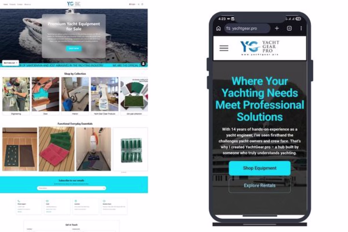 Yacht Gear Pro website design