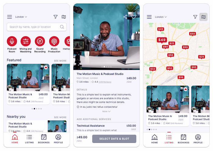 Studio Booking App for Content Creators and Photographers