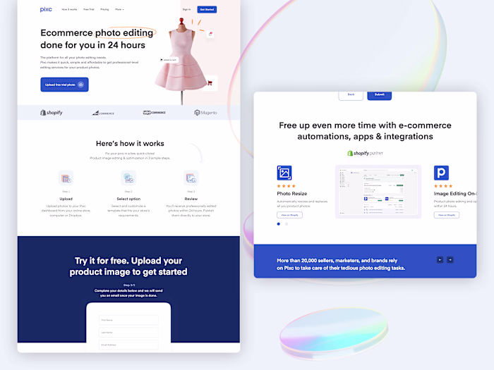 PIXC E-Commerce Full Website Redesign