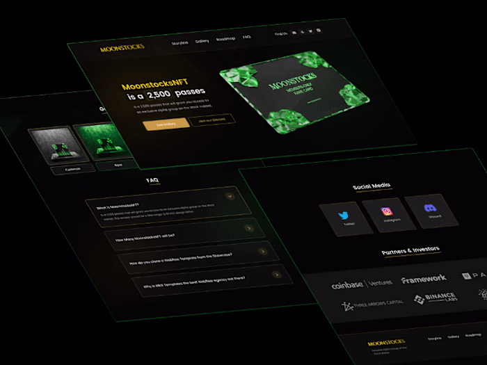 UI Design for the NFT landing page  