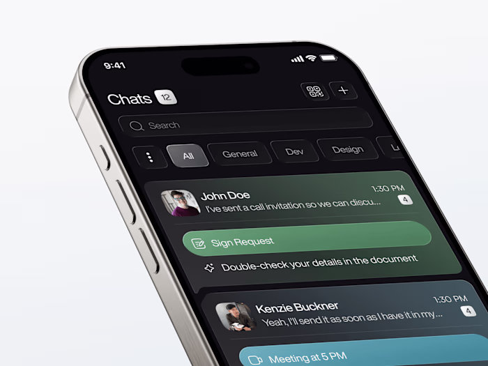 Neo-Dark AI Mobile App Design for Ping