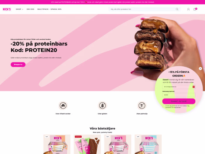 Shopify design & development for Swedish chocolate brand
