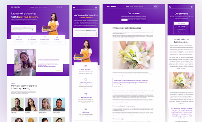 Happy Laundry website design