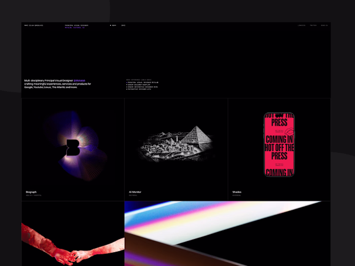 Modern Designer Portfolio Website Developed with Framer