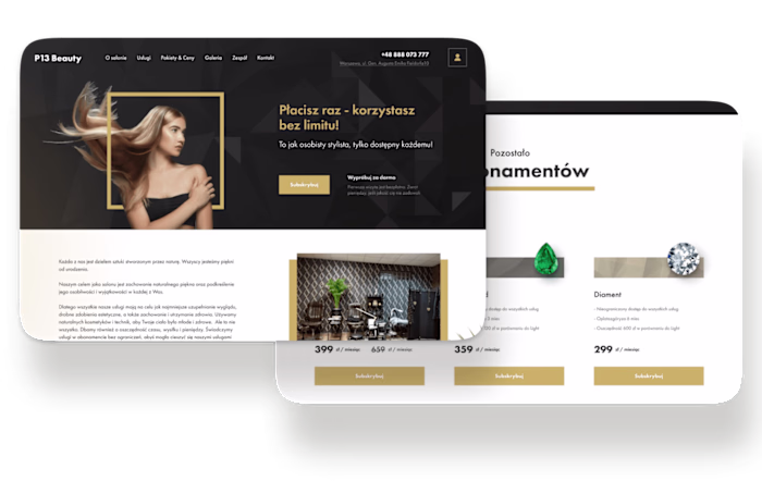 Subscription Model Website for Beauty Studio