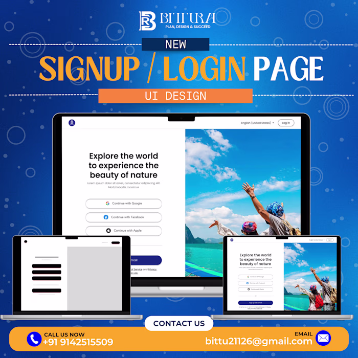 Signup and login page UI Design by bittu rai :: Behance