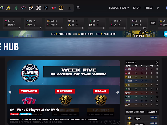 RinkRivals Web Platform