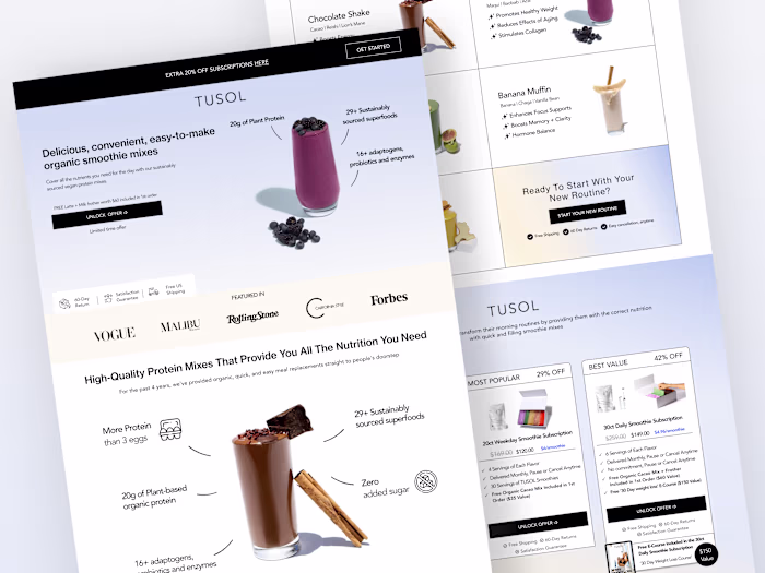 TUSOL Landing Pages - Replo