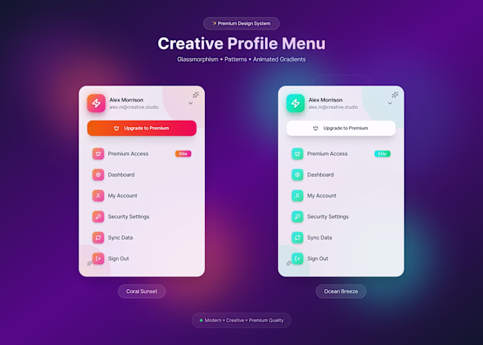 Modern User Profile Menu – SaaS Dashboard UI