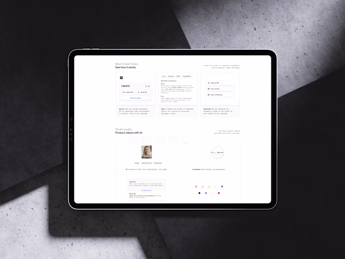 Create Video - Landing Page & Framer Development