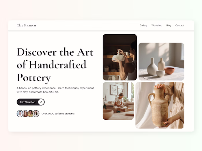 Modern Website Design for Clay & Canvas