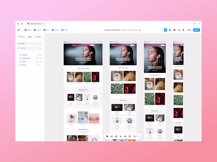 Lexjewels Landing Page Design