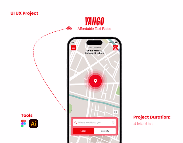 Yango - Ride Sharing App | UX UI Case Study