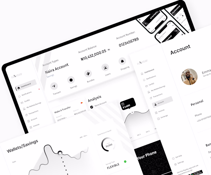 Payday Banking Dashboard & Landingpage