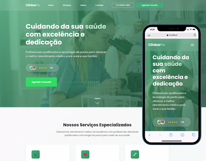 Website Responsivo para Clínica Médica | React Js