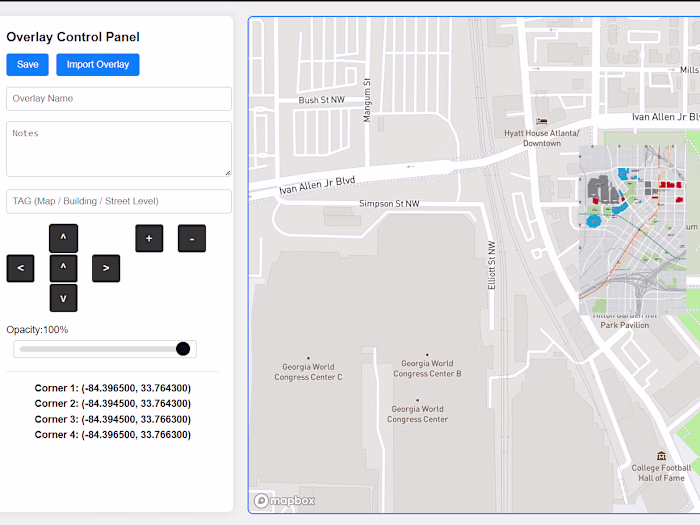 Interactive map with Svg overlay and control