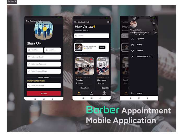 Barber Appointment Mobile App