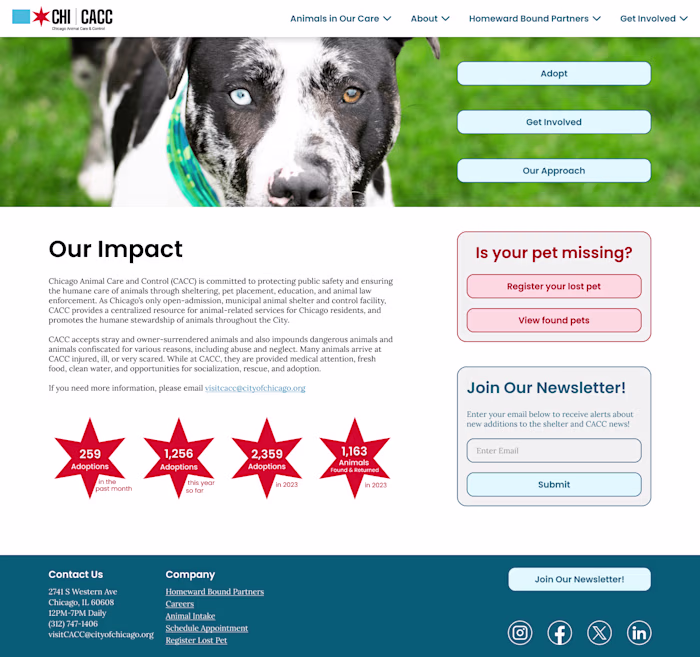 Fur-ever Friends Found Here · Website UI Redesign