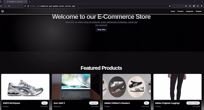 E-Commerce API/Site