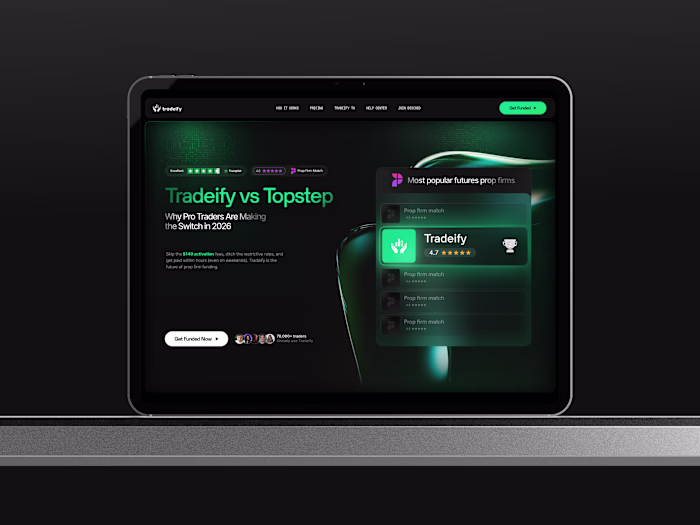 Tradeify vs. Topstep - Comparison Landing page Design