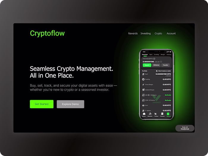 CryptoFlow - Built with Readymag