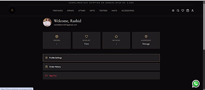 Bloom & Mist E-commerce Store