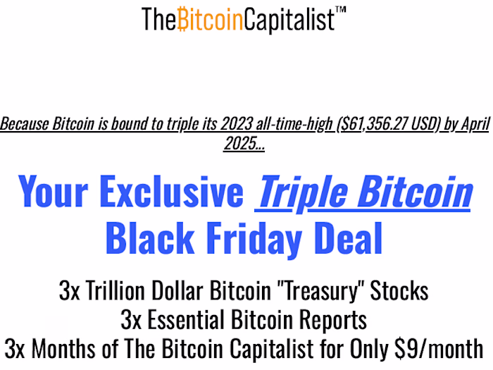 Financial Newsletter (Crypto) - Black Friday Sales Page 