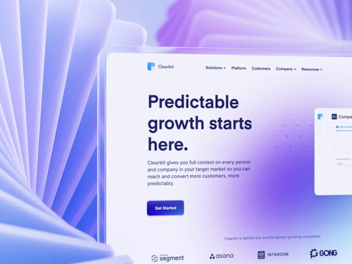 Clearbit Website Design