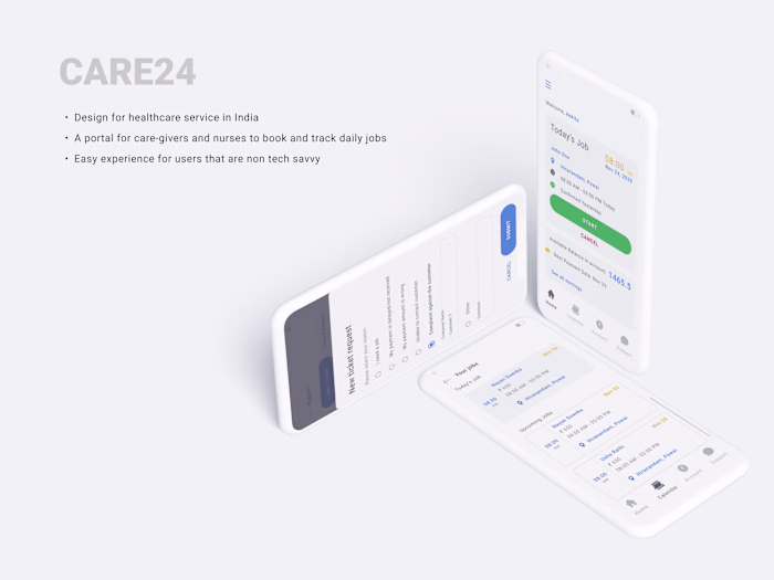 Mobile UX/UI for a Healthcare service company