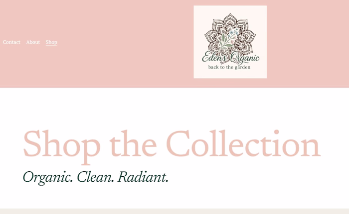 Website Design for an organic beauty product business