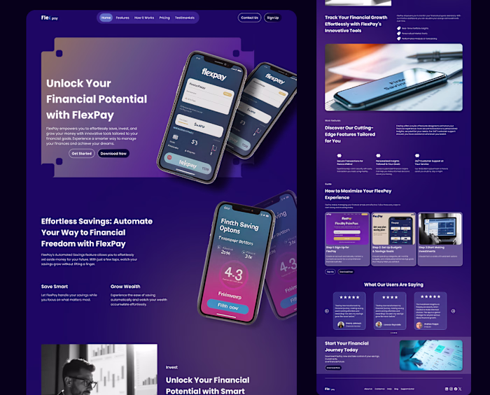 Product Website for A Fintech App :: Behance