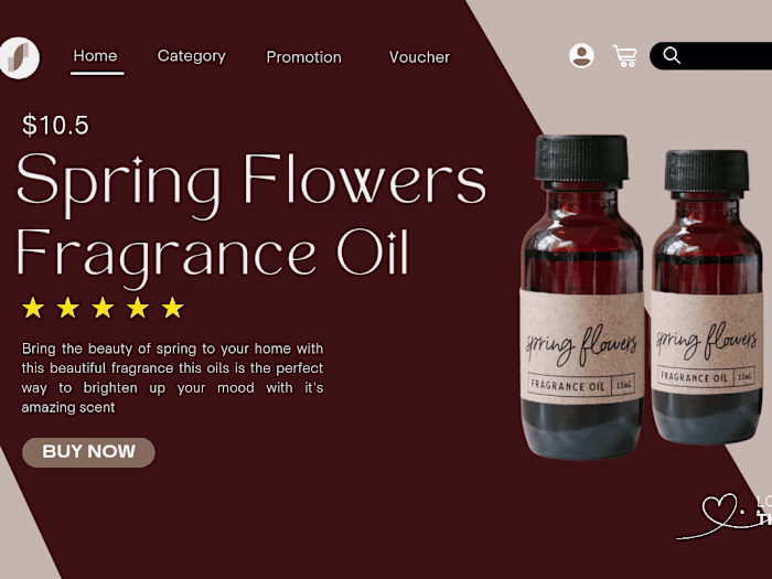 Landing page design for Spring flowers fragrance oil 