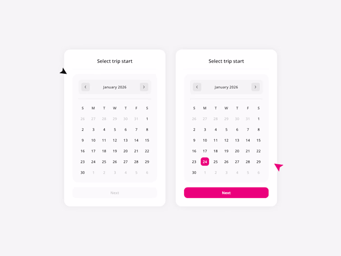 UI snippets from a recent