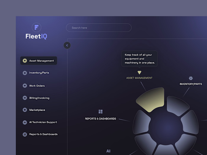 Modern fleet maintenance management software UI Design