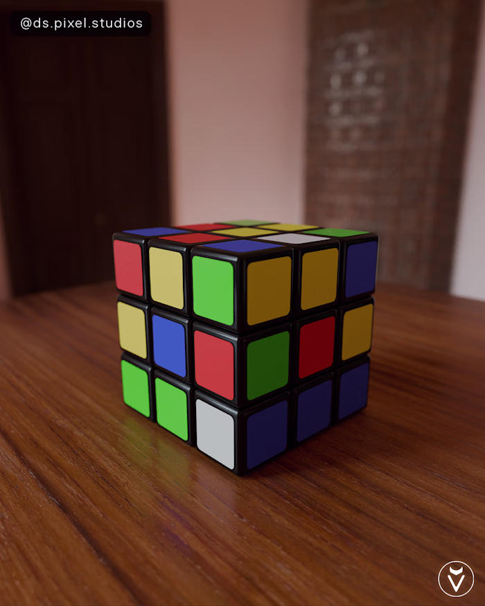 Hyper-realistic Rubik's Cube 3D model