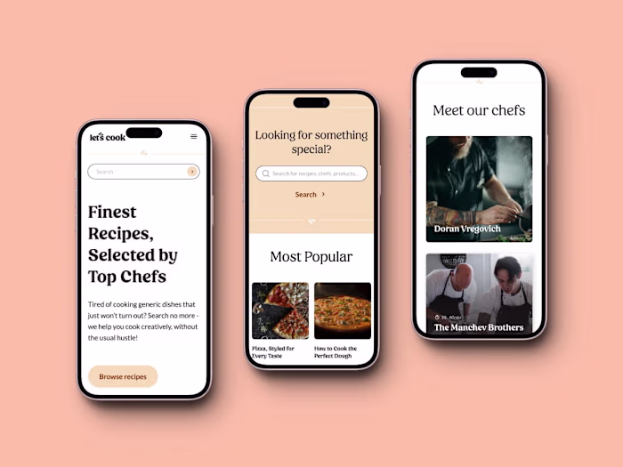 Responsive Web Design for Let's Cook