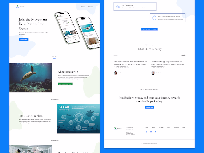 EcoTurtle App Landing Page