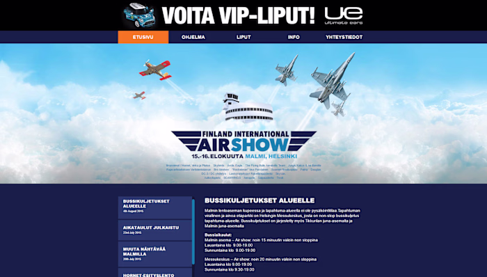 Finland International Airshow - Wordpress Implementation