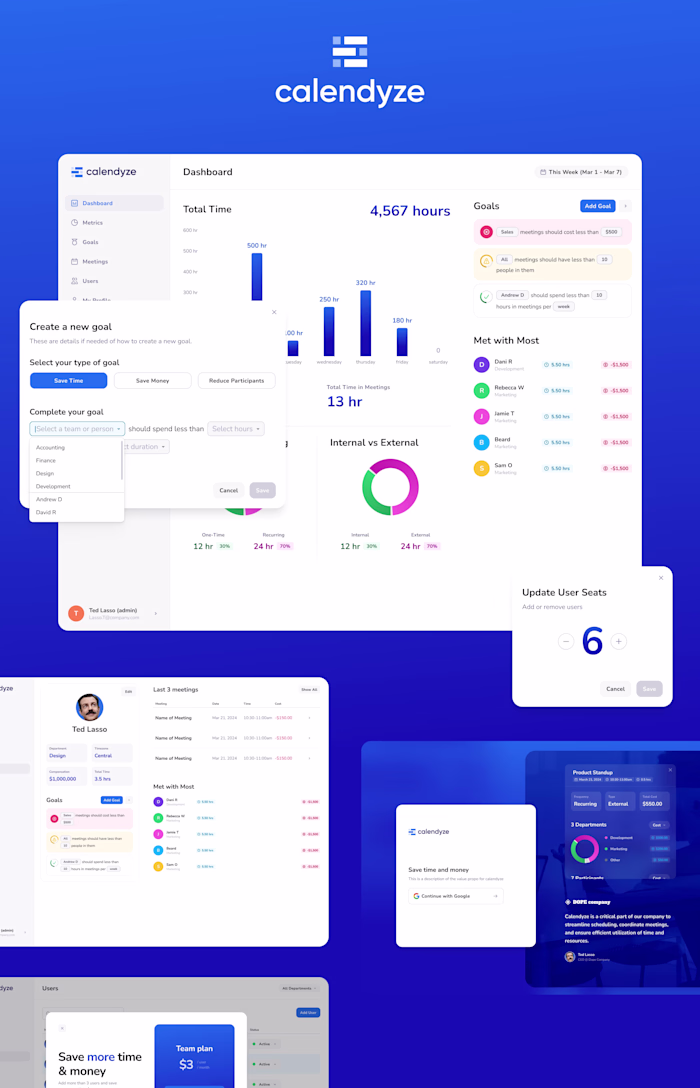 UI/UX product design for a new start-up - Calendyze