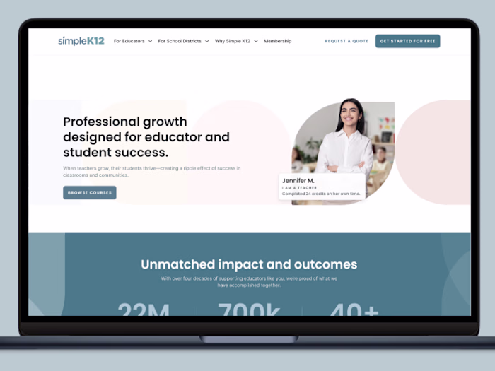 SimpleK12 EdTech Rebrand and Website Design/Build