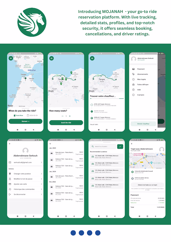 Mojanah mobile app (Similar to uber)
