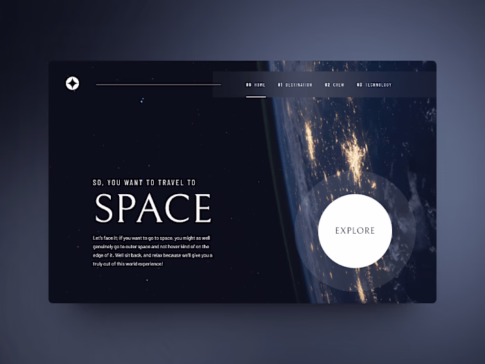 Space tourism multi-page website