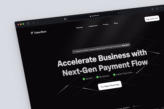 Tokenflow: Landing Page Design and Framer Development