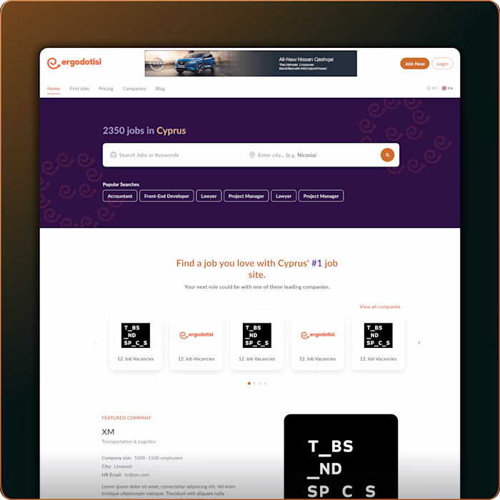 Website revamp for the leading job board in Cyprus