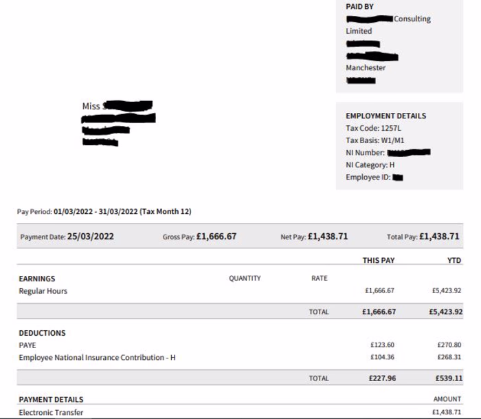 Payroll - Payslip generated 