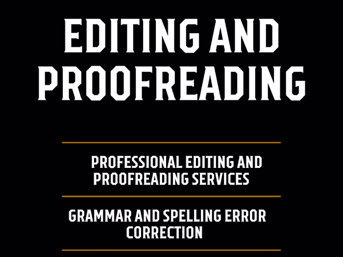 Thorough Proofreading and Editing