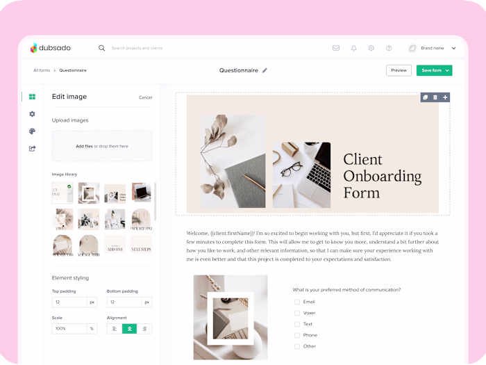 Dubsado Form Builder