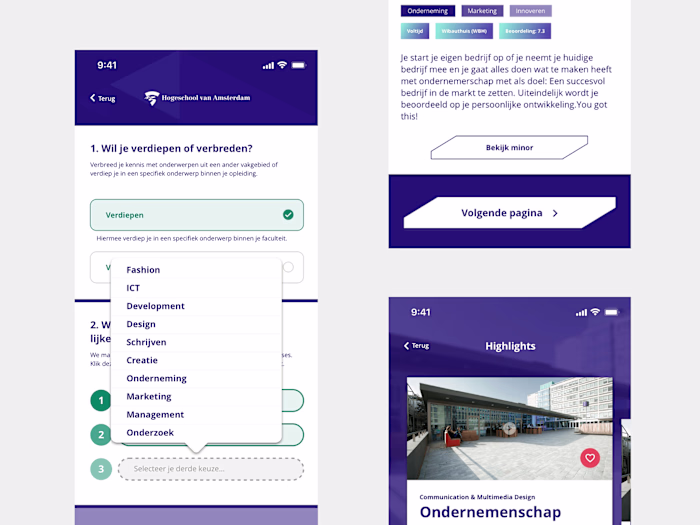 Hogeschool van Amsterdam: Figma Web App Design