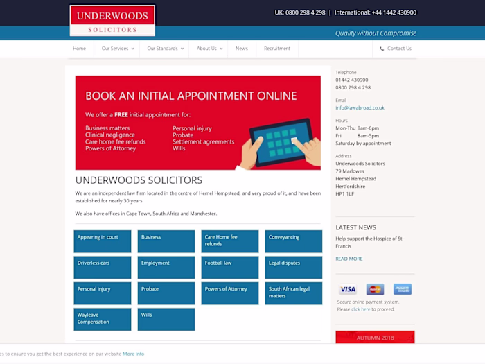 MODX Website for an Independent Solicitors in Hemel Hempstead