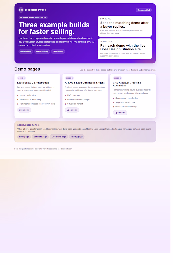 Boss Design Studios Automation Demo Hub